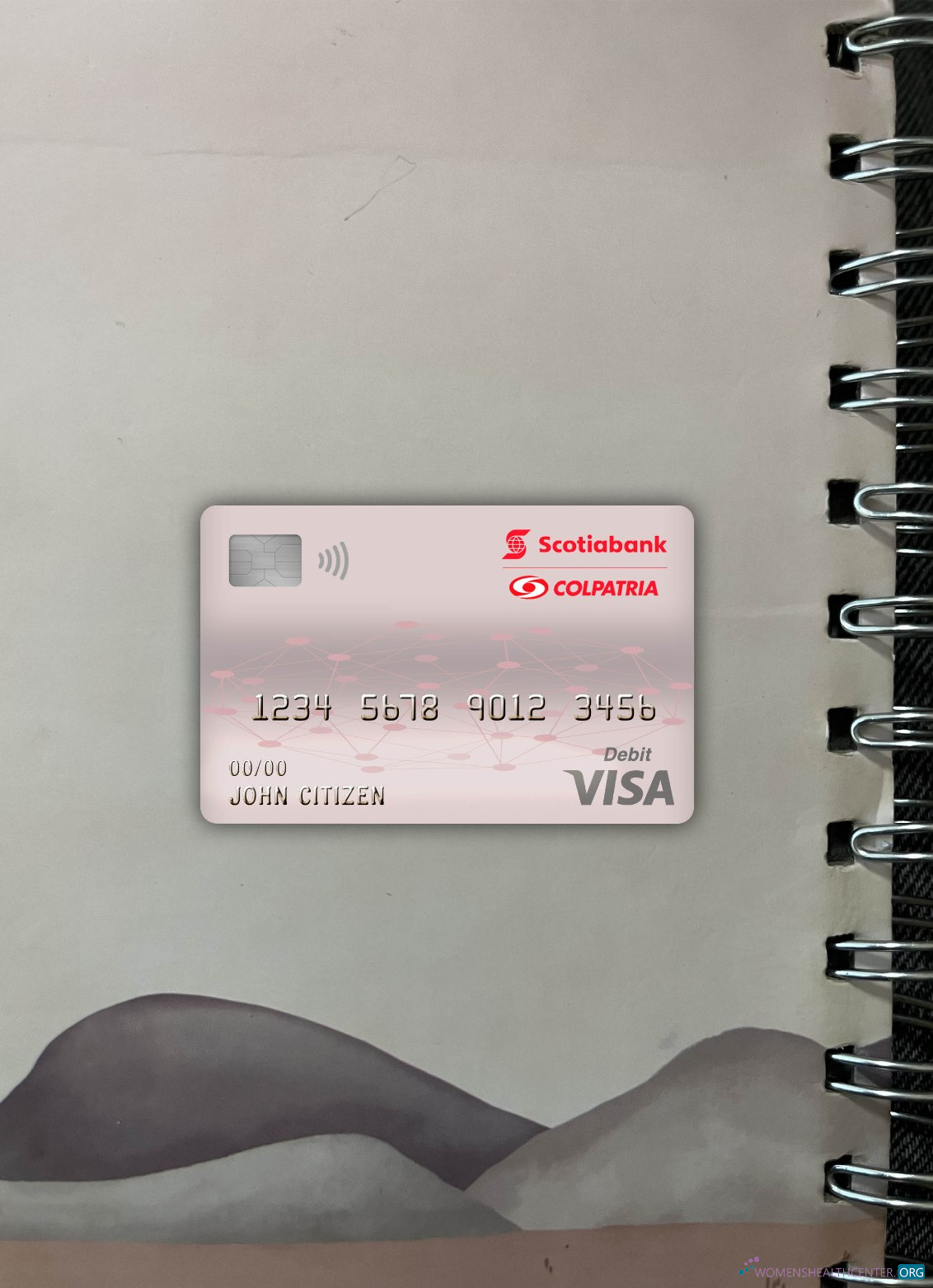 Download Colombia Scotiabank colpatria bank visa debit card photolook front Photoshop template